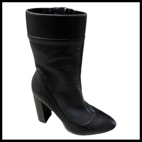 ZARA Leather Heeled Boot - Picture 1 of 8